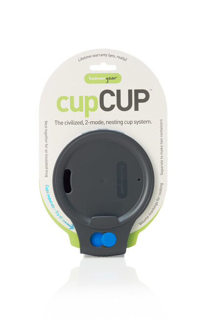 Humangear CupCUP туристическа чаша 2в1 с интегрирана допълнителна чаша и капак, въглищно-синя