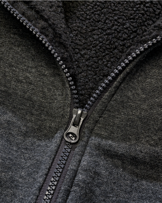 Brandit Sweatjacket суитшърт мъжки с топла подплата Teddylining, черна меланж