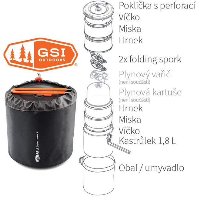 GSI Outdoors Halulite Dualist HS готварски комплект за 2 човека 1.8 l