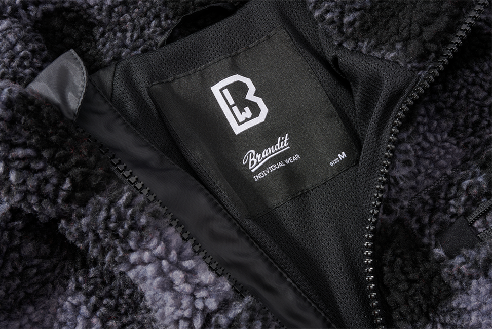 Brandit Teddyfleece яке, флисово, черно/сиво