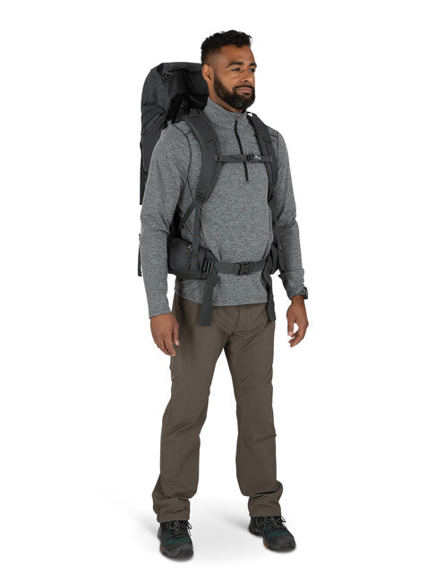 OSPREY ROOK 50 туристическа раница, тъмен антрацит/сребрист подплата