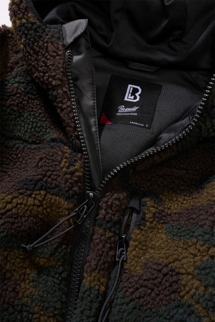 Brandit Teddyfleece яке дамско с качулка, горски камуфлаж