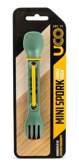 UCO Mini Spork комплект прибори 3 бр., зелен, лилав, син