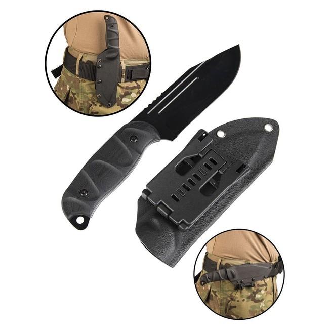 Mil-Tec нож G10 с Kydex калъф, черен