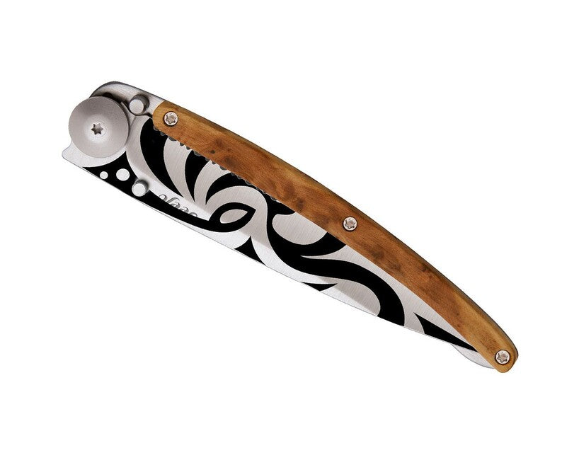 Deejo Serration сгъваем нож хвойна Tribal