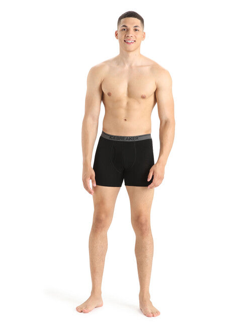 Icebreaker Anatomica мъжки боксерки с отвор, черни