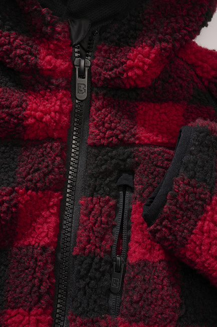 Brandit Teddyfleece яке детско с качулка, червено/черно