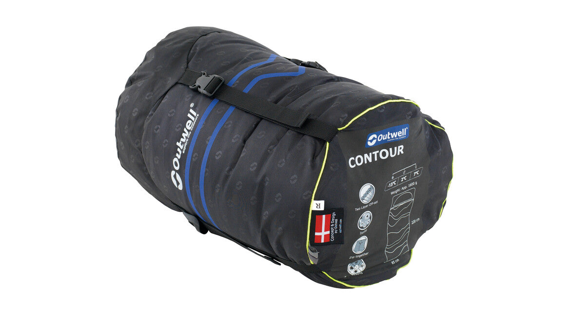 Outwell Contour ляв спален чувал, тъмно лилав