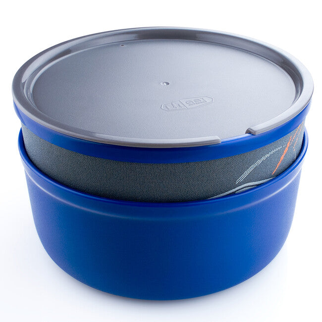 GSI Outdoors 591 ml комплект купа и канче изолирани с неопрен, синьо