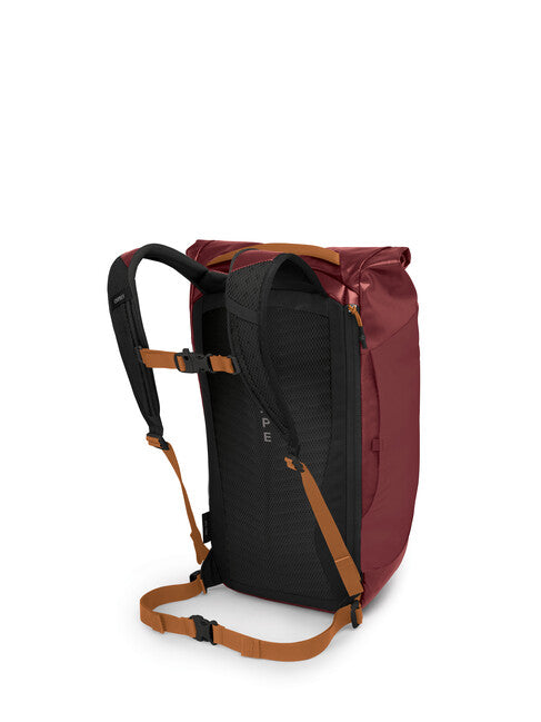 OSPREY TRANSPORTER ROLL TOP градски раница, червен планински