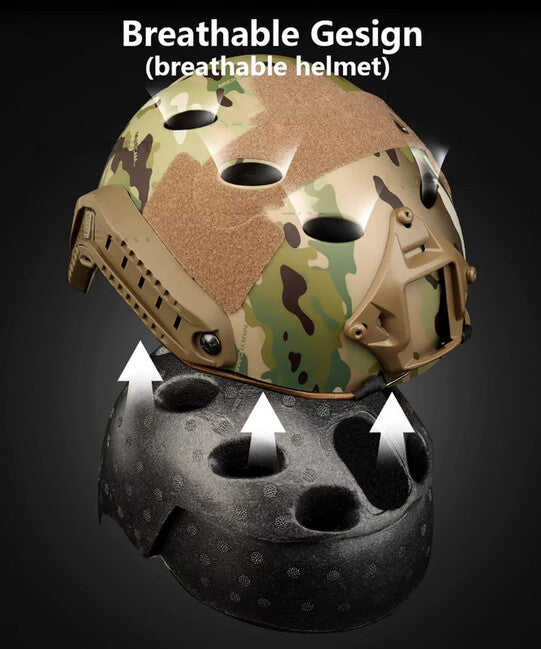 DRAGOWA Tactical FAST PJ тактическа каска със очила Bolt, CP (без сертификация)