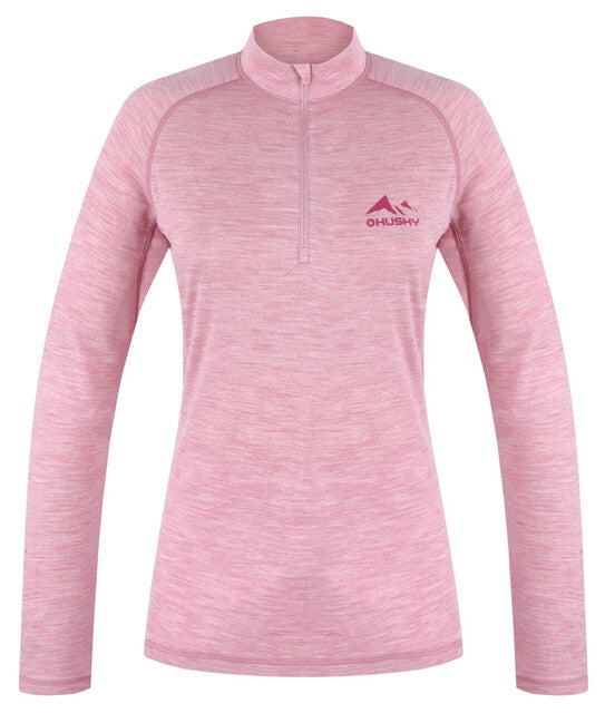 HUSKY Merino Merow Zips терморъгаво тениска дълга ръкав, разцъфтена розова