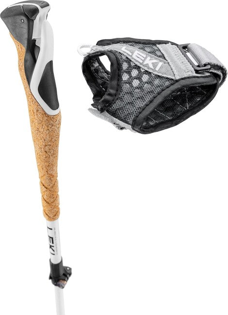 LEKI Cross Trail FX Superlite туристически пръти, бяла-envy зелена-черна, 110 - 130 cm