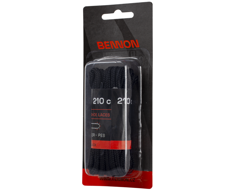 BENNON Laces черно Box шнура за обувки 210 см