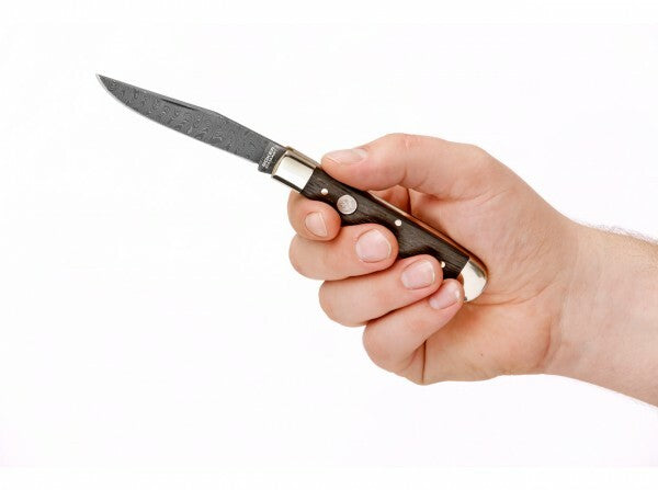 BÖKER® Trapper Classic джобен нож дамаск, дъб Bog, 8,3 cm