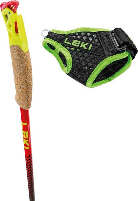 LEKI Vertical K Trail Running палици, естествен въглероден-ясна червена-неонова жълта