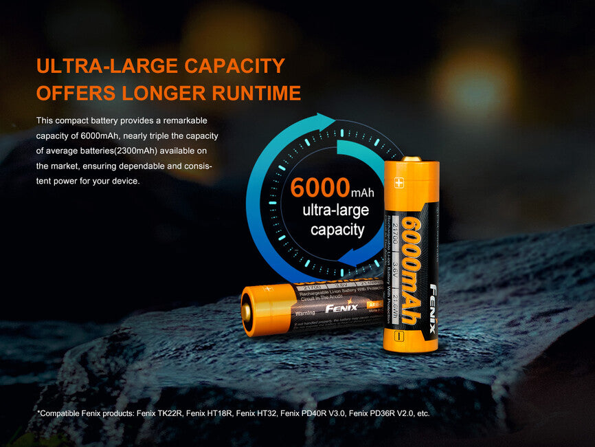 Fenix 21700 презареждаема батерия Li-Ion, 6000 mAh