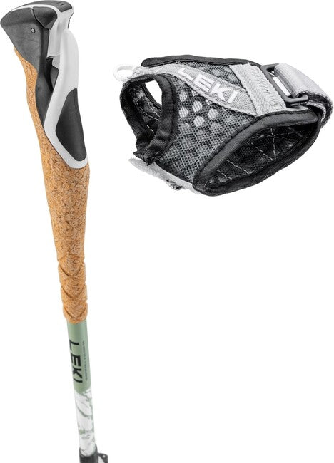 LEKI Cross Trail Carbon тракинг палици, бяло-envy зелено-черно, 100 - 135 cm