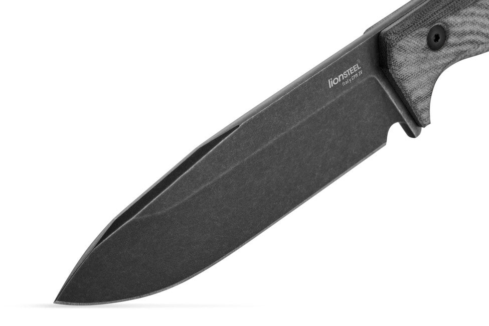 Lionsteel T6B дълга дъга с дръжка от микарта CVB CPM 3V, old черно
