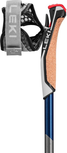 LEKI Smart Flash Nordic Walking палки, светлосива-полунощна синя тъмна металическа-бяла