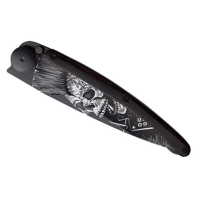 Deejo Tattoo джобен нож черен палисандър Punk