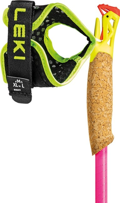 LEKI Ultratrail FX.едно Superlite Trail Running палки, неоново розова - неоново жълта - природен углерод