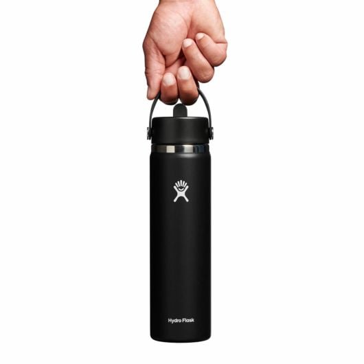 Hydro Flask Wide Flex Straw Cap термобутилка с наустник 24 OZ 710 ml Широка, черна