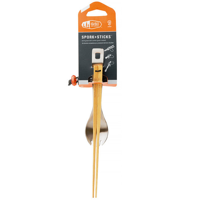 GSI Outdoors Glacier неръждаем спорк с дървени пръчички