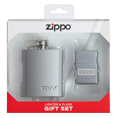 Zippo хромиран запалник и бутилка