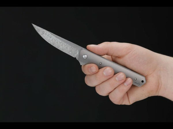 BÖKER® Kwaiken Flipper джобен нож, дамаск титан, 9 см