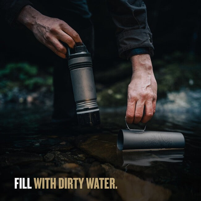GRAYL UltraPress™ Purifier филтрираща бутилка Titanium, черна