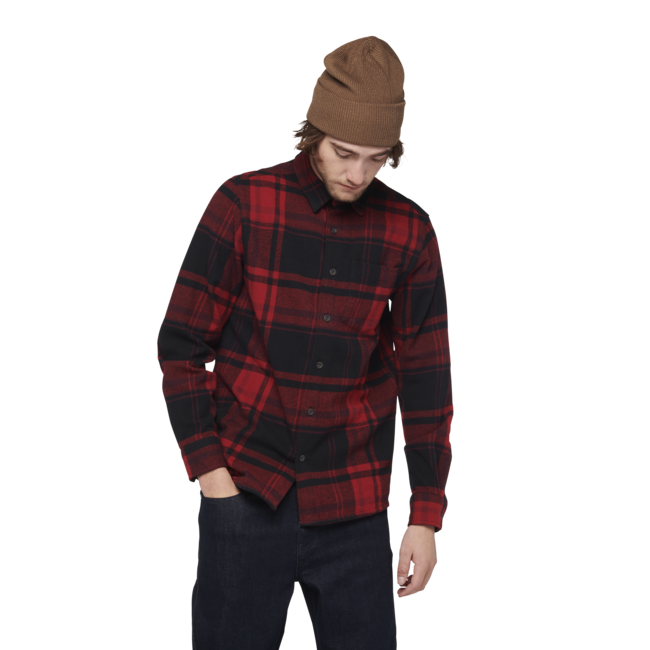 Black Diamond Project Flannel фланелена риза мъжка, червено rock-черно каре