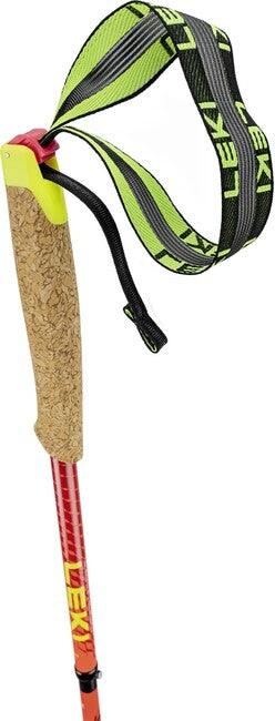 LEKI Alphatrail FX.едно Superlite Trail Running палки, природен въглерод - ясна червена - неонова розова