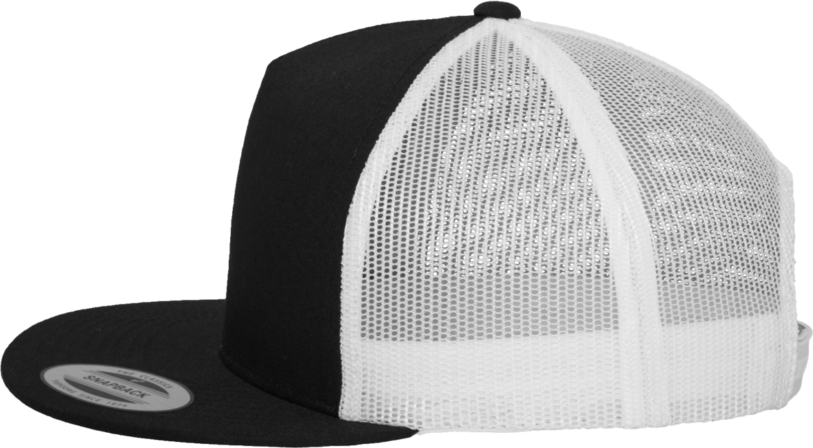 Brandit Classic Trucker 2-Tone шапка с прав козирок, черна-бяла