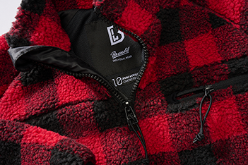 Brandit Teddyfleece Troyer яке, флисово, червено/черно