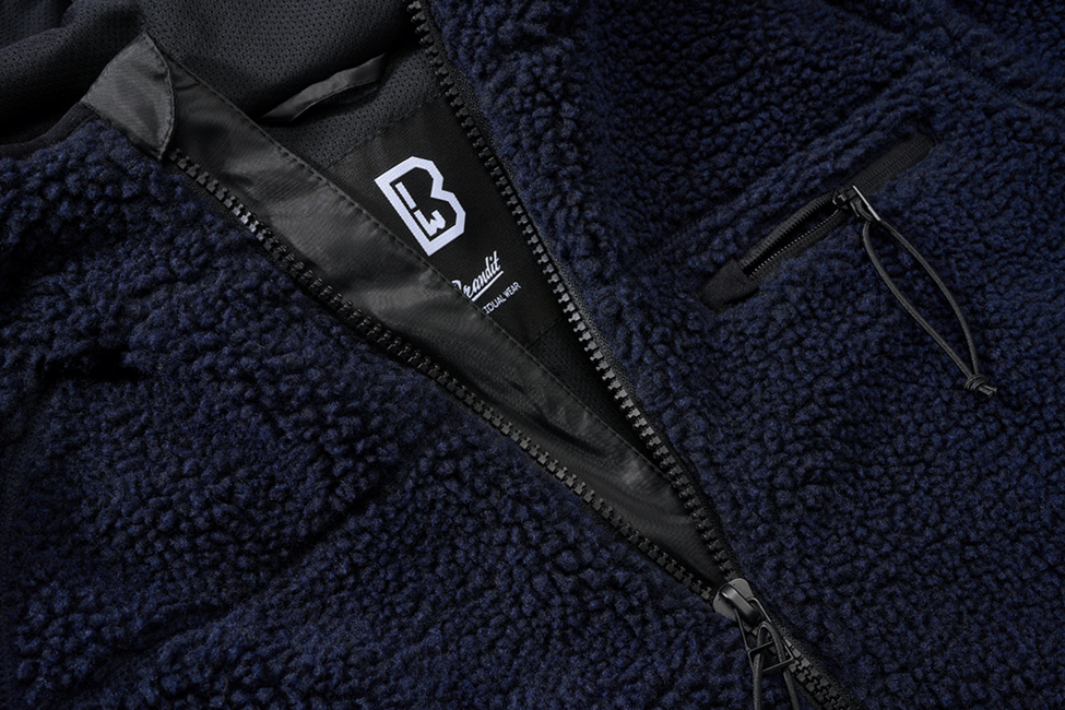 Brandit Worker яке флисов суитшърт с качулка Teddyfleece, тъмносиньо