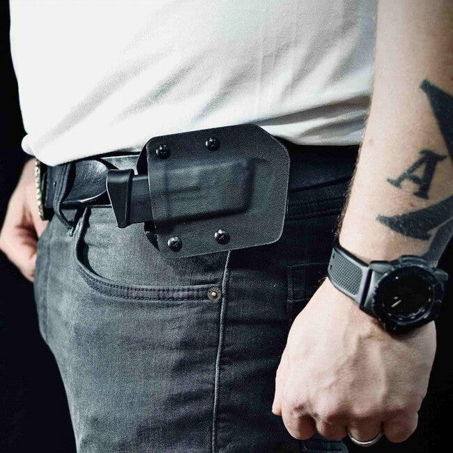 Falco F905 2021 Kydex хоризонтален калъф за един магазин Glock 17, черен дясна