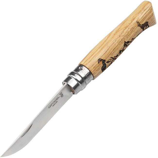 Opinel VRI N°08 Inox джобен нож със затваряне и мотив камзик Animalia 2019