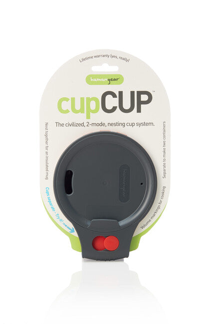Humangear CupCUP 2v1 туристическа чаша с интегрирана допълнителна чаша и капак, въглища-червена