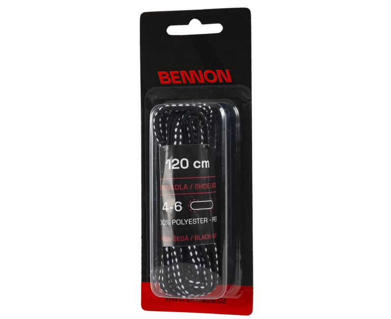 BENNON Laces черно-сиво Box шнура за обувки 120 см