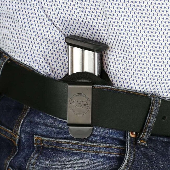 Falco F800 нейлонов калъф за колан за магазин с копче и държавна винтова Glock 19, черен ляв