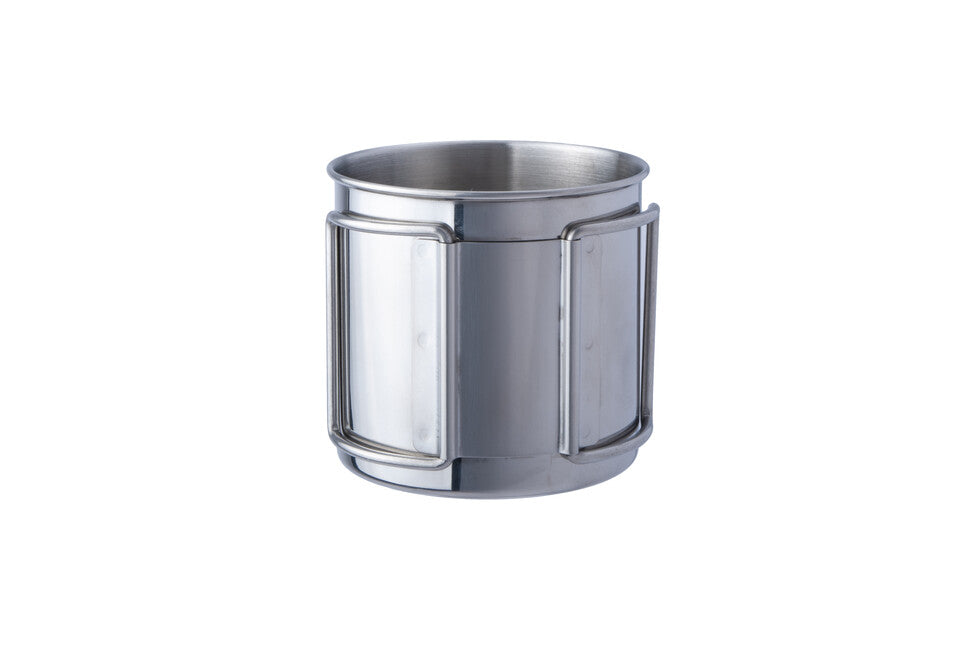 BasicNature Space Safer Mini канче от неръждаема стомана със сгъваема дръжка 0,35 л