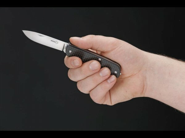 BÖKER® Tech Tool Carbon 1 джобен нож 7,1 см, черен, G10, въглеродни влакна