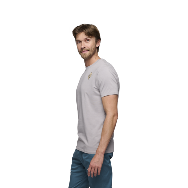 Black Diamond Mono Pocket тениска мъжка със кратък ръкав, калаено