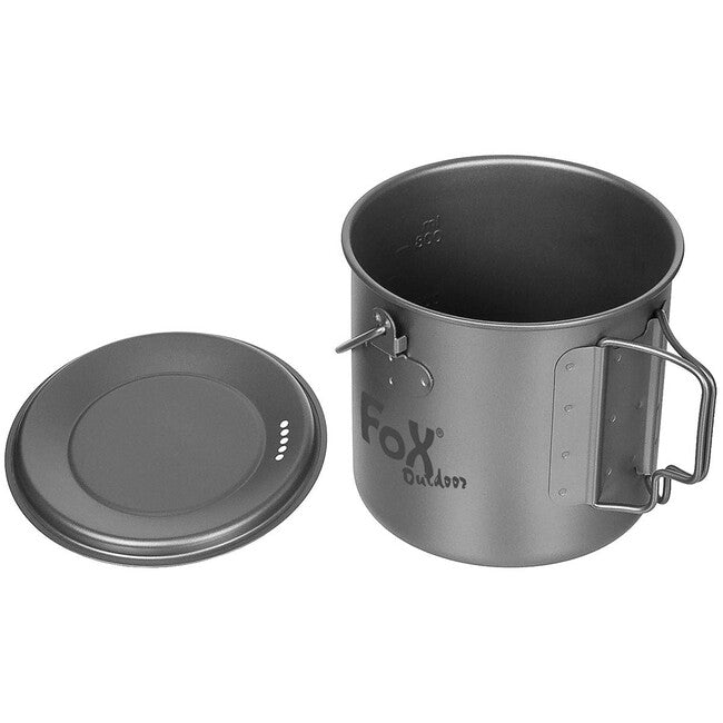 Fox Outdoor титаниево канче с капак, ок. 1,1 л