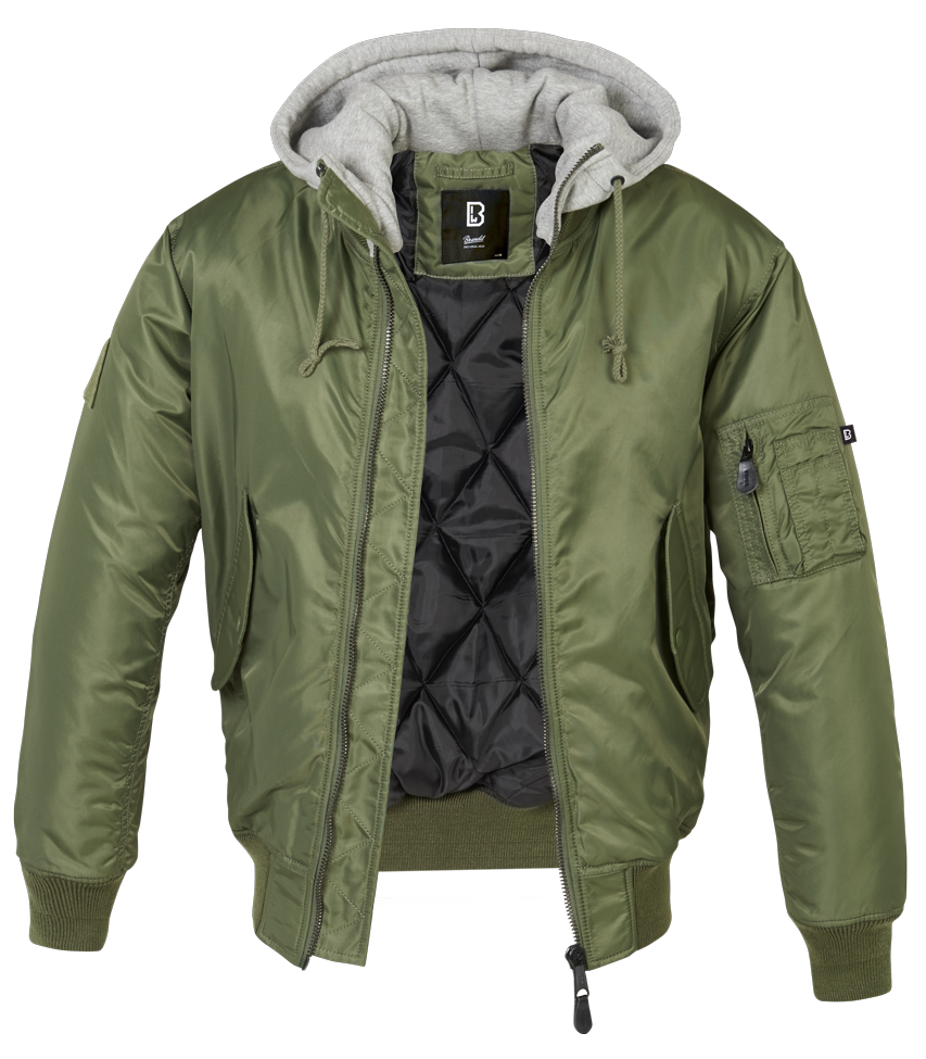 Brandit MA1 Hooded bomber bunda, olivová