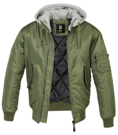 Brandit MA1 Hooded бомбър яке, маслинено