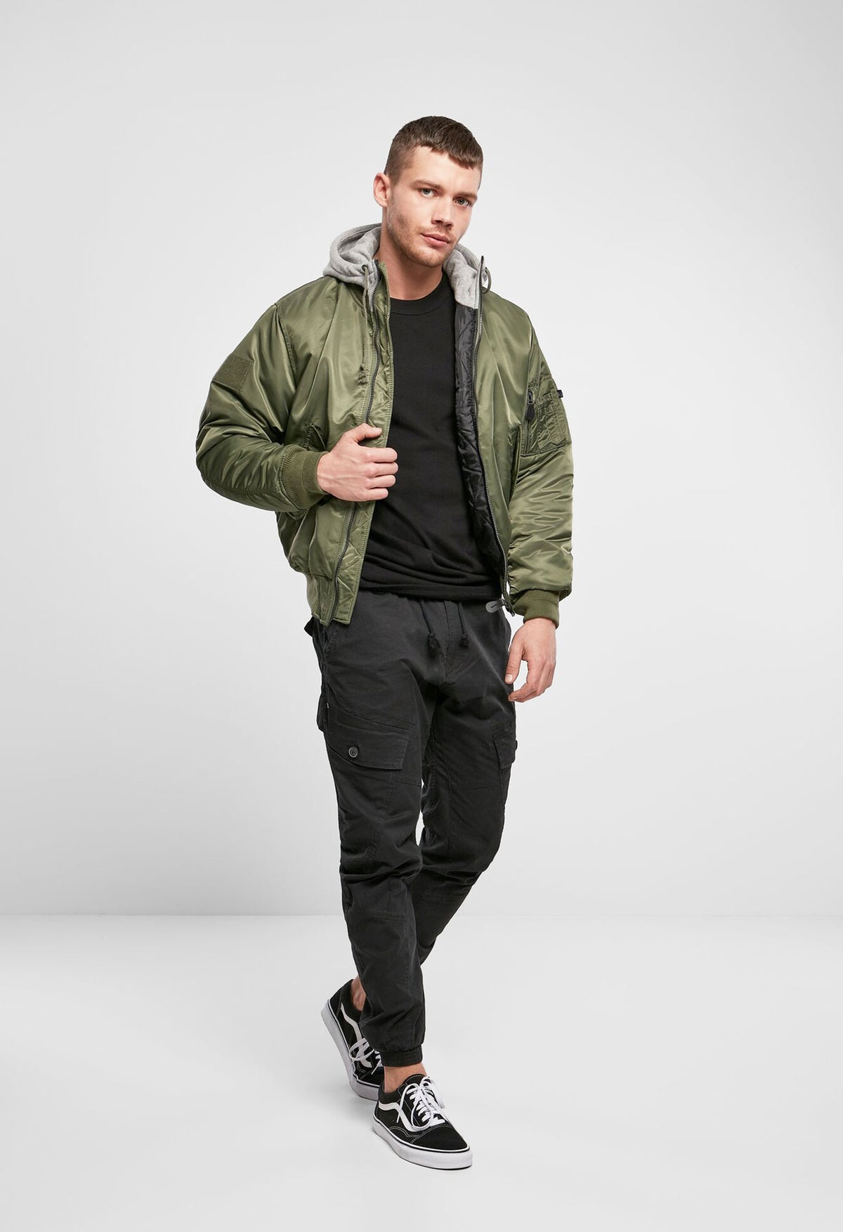 Brandit MA1 Hooded bomber bunda, olivová