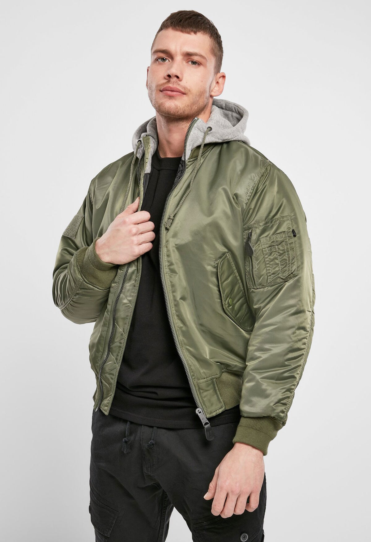 Brandit MA1 Hooded bomber bunda, olivová