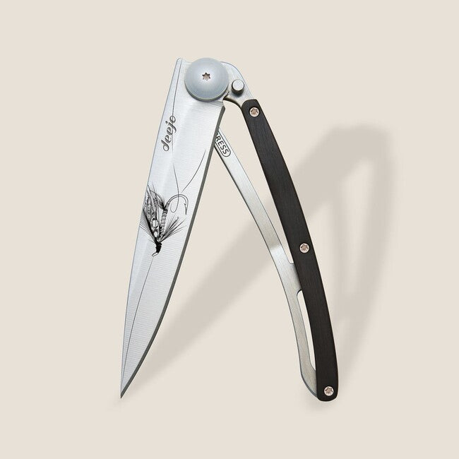 Deejo Nature джобен нож черен абанос дърво сребристо wilkinson